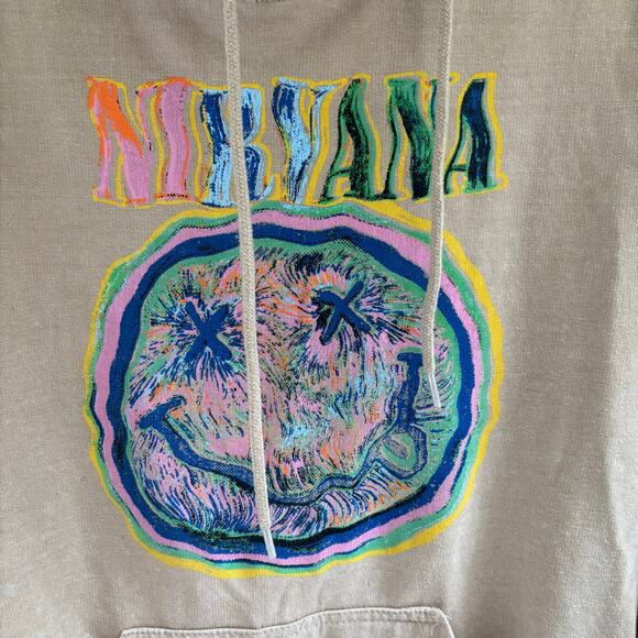 Nirvana Men's Tan Hoodie Sweatshirt Size Small - Picture 2 of 5